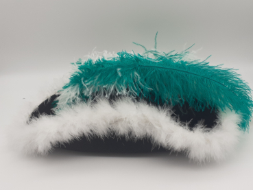 Preview: Sonderposten Funkenhut schwarz mit grünen und weißen Federn