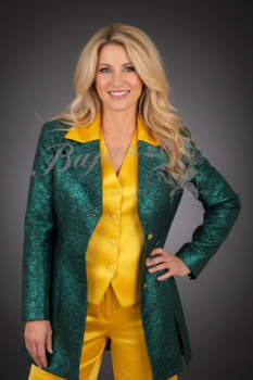 Brokatjacke türkis Gr. 38 Sonderangebot