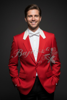 Rot- weißes Ornat für Herren Größe 48 Sonderangebot