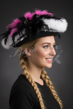 Mariechenhut schwarz-pink