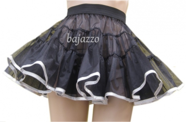 1-lagiger Petticoat schwarz und weiß mit Einfassband