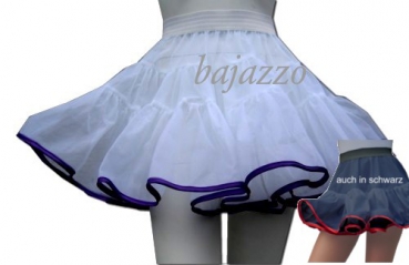 1-lagiger Petticoat schwarz und weiß mit Einfassband