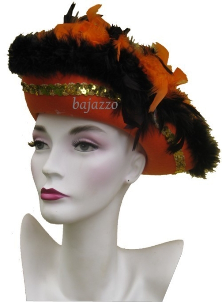 Orange- schwarzer Mariechenhut
