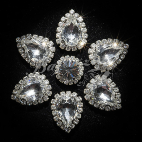 Strass Tropfen crystal eingefasst