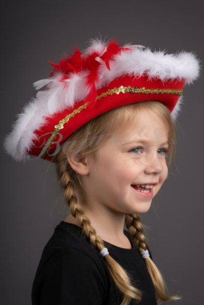 Dreispitz rot-weiß gold Gr. 55