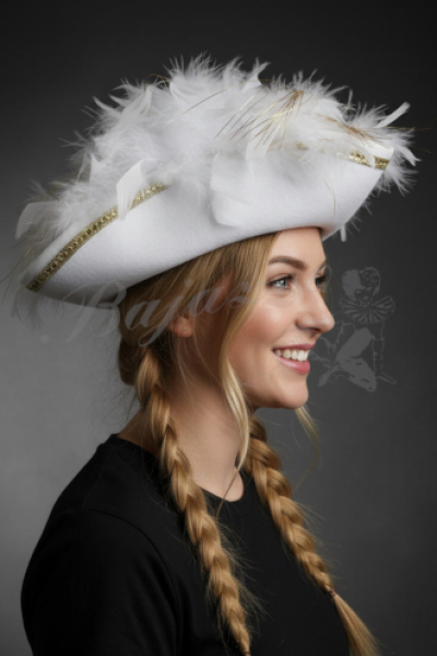 Weißer Dreispitzhut mit Goldenen Akzenten (Rheine)