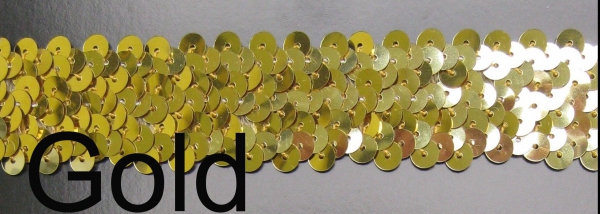 Paillettenband Stretch gold