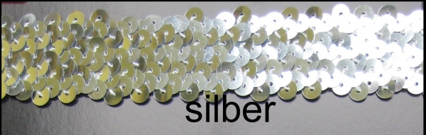 Paillettenband Stretch silber