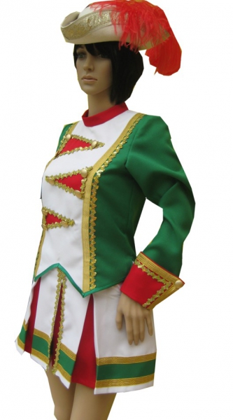 27 Tanzmariechenuniform grün-rot-weiß Sonderpreis 38